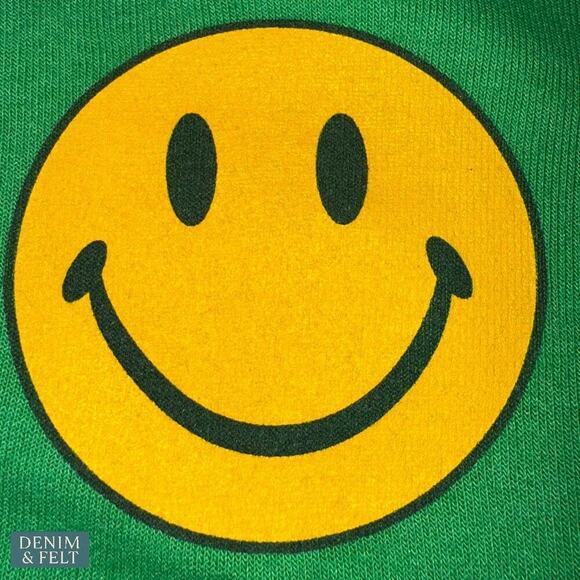 Aviator Nation Green Smiley Face Crewneck Sweatshirt Classic Logo Pullover - Picture 10 of 14